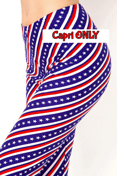 2029 American Striped Flag LEGGINGS or CAPRIS JV-I30