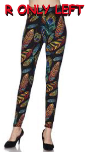 2030 Tribal Feather LEGGINGS JV1-Q16BL G