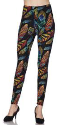 2030 Tribal Feather LEGGINGS JV1-Q16BL G
