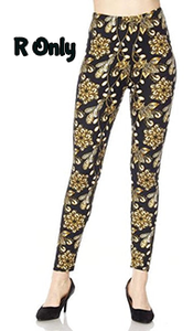 2031 Golden Honey Floral LEGGINGS JV1-Q34BL