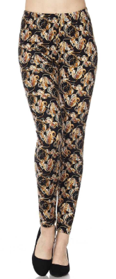 2036 Metal Alloy Floral LEGGINGS JV1-Q9B G