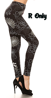 2058 Floral Effect LEGGINGS JV1-Q49BR G