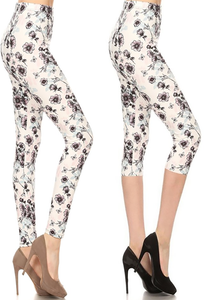 2060 Subtle Floral Pastel LEGGINGS & CAPRI