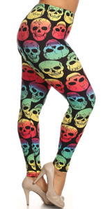 209 Rainbow Skull LEGGINGS