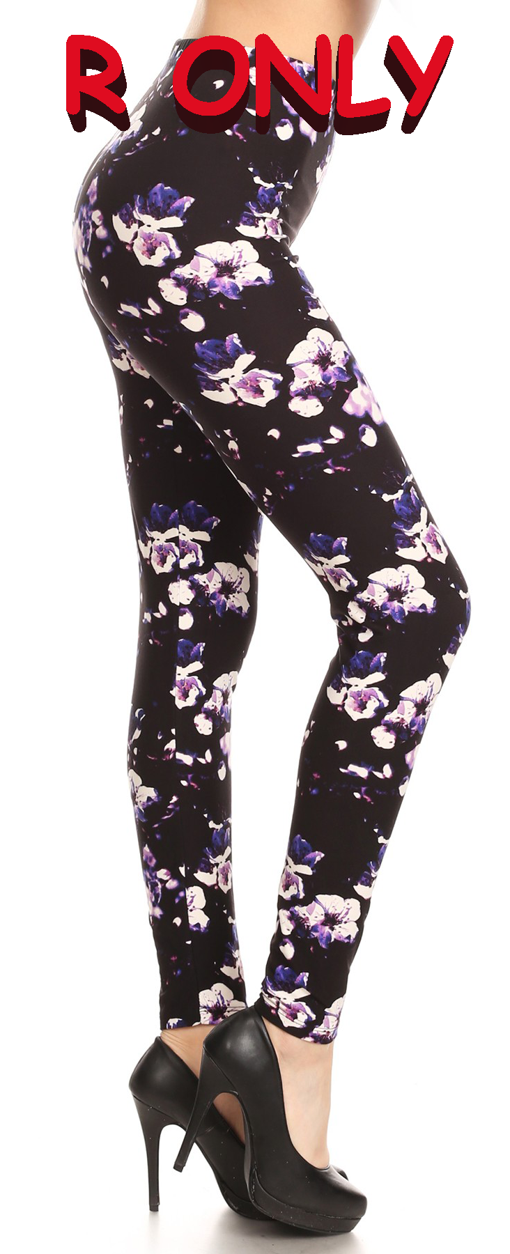 2106 Scent of Plum Floral LEGGINGS JV1-Q21BL G