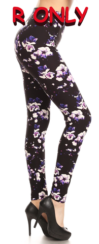 2106 Scent of Plum Floral LEGGINGS JV1-Q21BL G