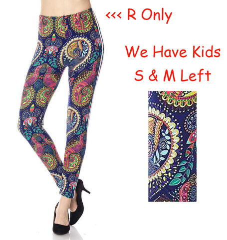 210 Floral Paisley LEGGINGS or Kids JV1-Q11BR G