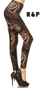 2118 Paisley Feather LEGGINGS JV1-Q47B G