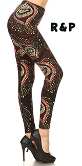 2118 Paisley Feather LEGGINGS JV1-Q47B G