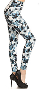 2119 Shades of Blue Floral LEGGINGS JV1-Q34BR G