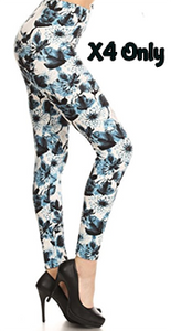 2119 Shades of Blue Floral LEGGINGS JV1-Q34BR G
