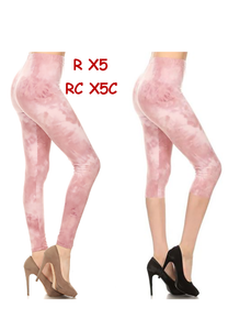 2124 Smokey Rose Tie Dye LEGGINGS or CAPRI JV-D11C