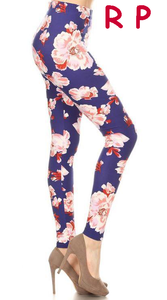 2131 Peachy Keen Floral LEGGINGS JV-A44B