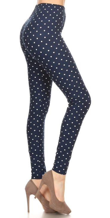 2144 Navy Polka LEGGINGS JV-D34C
