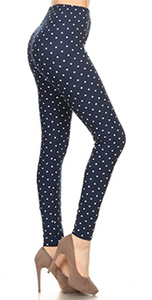 2144 Navy Polka LEGGINGS JV-D34C