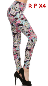 2147 Pastel Sugar Skulls LEGGINGS JV-D21C