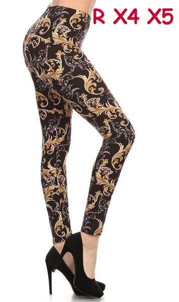 2151 Golden Motif LEGGINGS JV-E31C