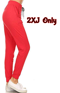 2158 SOLID Red JOGGERS JV-IO