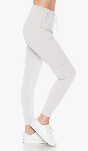 2169 SOLID White JOGGERS JV-E18