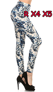 2181 Blue Cotton Floral LEGGINGS JV-C49C