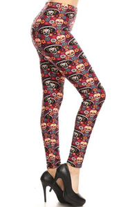 2182 Sombrero Siesta Skulls LEGGINGS JV-F44B