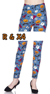 2187 Hallow on Blue LEGGINGS JV-F45A
