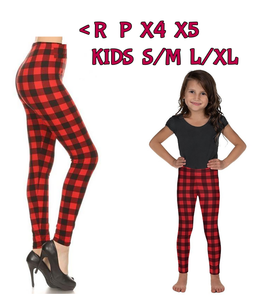 2195 Lumberjack Plaid LEGGINGS or KIDS JV-D39C