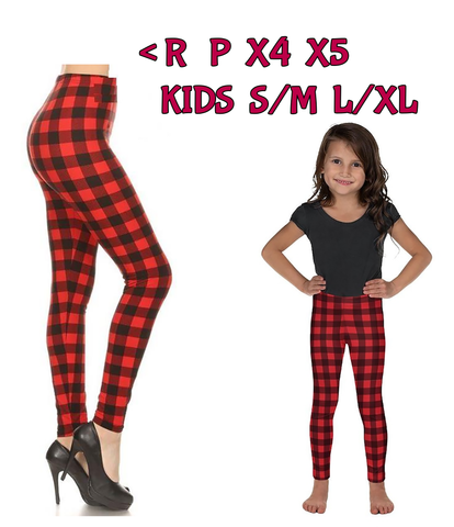 2195 Lumberjack Plaid LEGGINGS or KIDS JV-D39C
