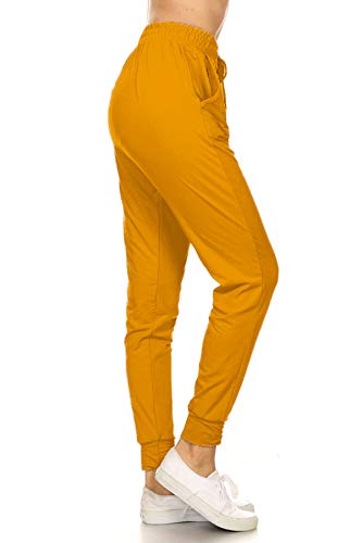 2199j SOLID Mustard JOGGERS JV-B1B
