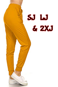 2199j SOLID Mustard JOGGERS JV-B1B