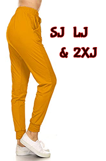 2199j SOLID Mustard JOGGERS JV-B1B
