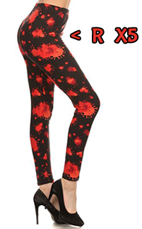2202 Red Splatter LEGGINGS JV-D50