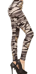 2213 Army Skulls on Gray Camo LEGGINGS JV-B29C