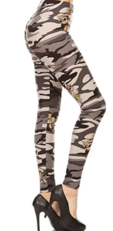 2213 Army Skulls on Gray Camo LEGGINGS JV-B29C