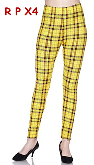 2226 Lemon Plaid LEGGINGS JV-E19B