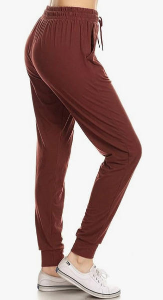 2258 SOLID Marsala JOGGERS JV-J11B