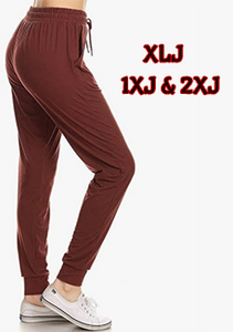 2258 SOLID Marsala JOGGERS JV-J11B