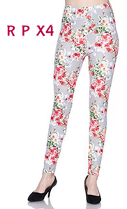 2266 Floral On Grey LEGGINGS JV-F36B