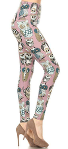 2275 Raspberry Owls LEGGINGS JV-H19C