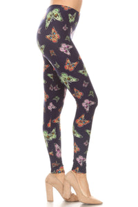 2287 Butterfly Skulls LEGGINGS JV-D14C