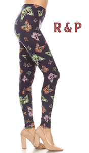 2287 Butterfly Skulls LEGGINGS JV-D14C