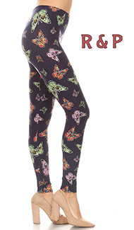 2287 Butterfly Skulls LEGGINGS JV-D14C