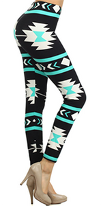 2331 Mint Aztec LEGGINGS JV-M36A
