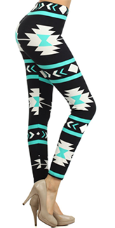 2331 Mint Aztec LEGGINGS JV-M36A