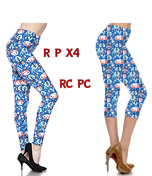 2427 Campers on Blue LEGGINGS or CAPRIS JV-G11C
