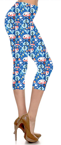 2427 Campers on Blue LEGGINGS or CAPRIS JV-G11C