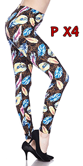 2436 Pastel Feathers LEGGINGS JV-K10B