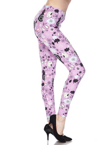 2439 Lavender Cats LEGGINGS JV-K25C