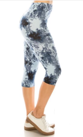 2456 Tie Dye Blues LEGGING or CAPRI JV-J22C