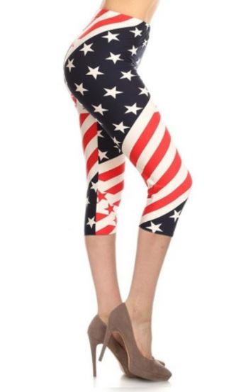 2504 Patriotic Print #56 LEGGINGS JV-J30B CAPRI ONLY